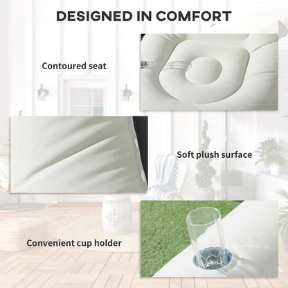 Outsunny Inflatable Tub Chair and Footstool 4