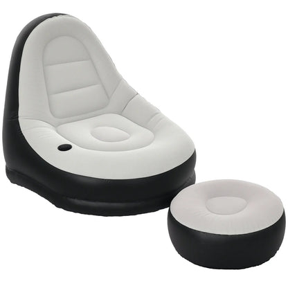 Outsunny Inflatable Tub Chair and Footstool 9