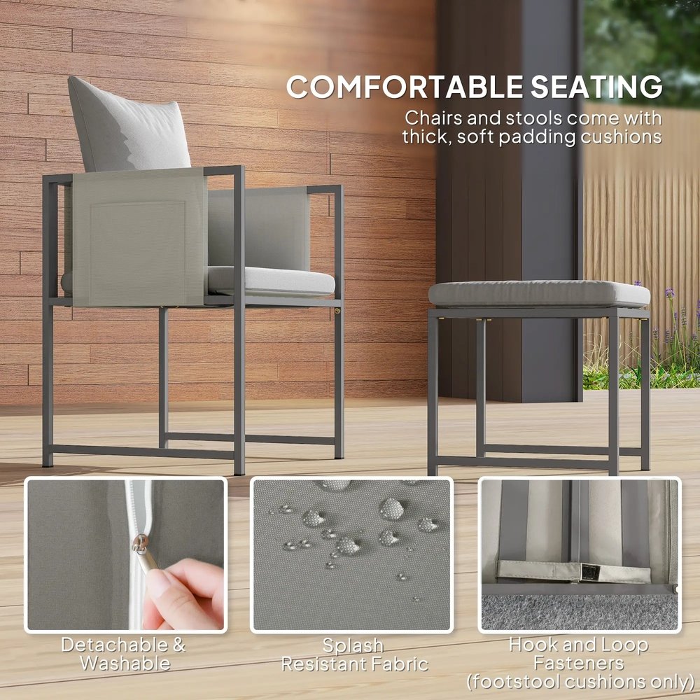 Outsunny Nine-Piece Steel Frame Garden Dining Set 15