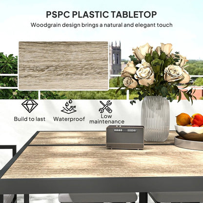Outsunny Nine-Piece Steel Frame Garden Dining Set 16
