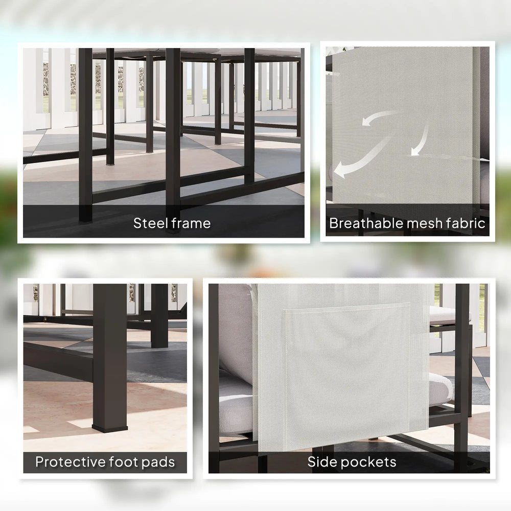 Outsunny Nine-Piece Steel Frame Garden Dining Set 6
