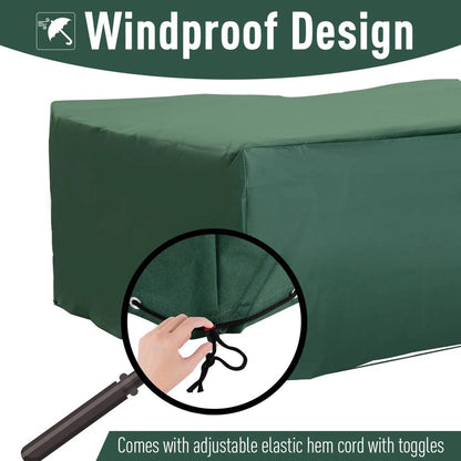 Outsunny Outdoor Garden Furniture Cover Waterproof, Anti-UV 600D Heavy Duty Oxford Fabric Patio Furniture Cover for Rectangular Sofa Table Set, Green, 205 x 145 x 70 cm 3