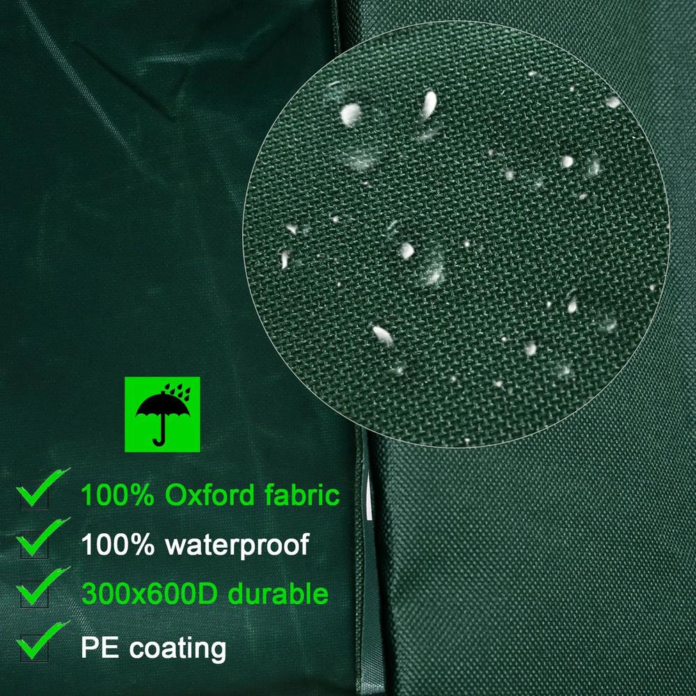 Outsunny Outdoor Garden Furniture Cover Waterproof, Anti-UV 600D Heavy Duty Oxford Fabric Patio Furniture Cover for Rectangular Sofa Table Set, Green, 205 x 145 x 70 cm 4