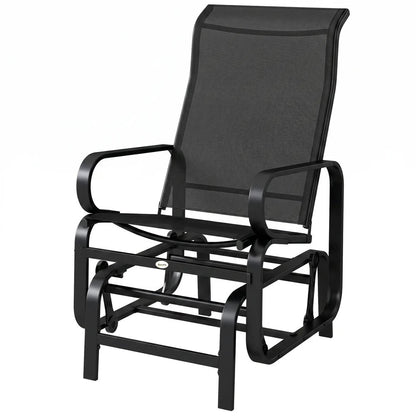 Outsunny Outdoor Gliding Rocking Chair with Sturdy Metal Frame Garden Comfortable Swing Chair 20