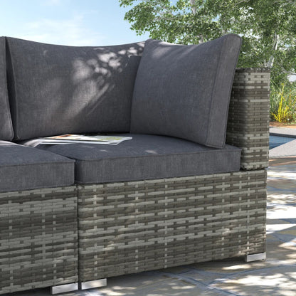 Outsunny Outdoor PE Rattan Corner Sofa, Garden Wicker Furniture Single Sofa Chair w/ Cushions