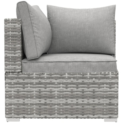 Outsunny Outdoor PE Rattan Corner Sofa, Garden Wicker Furniture Single Sofa Chair w/ Cushions