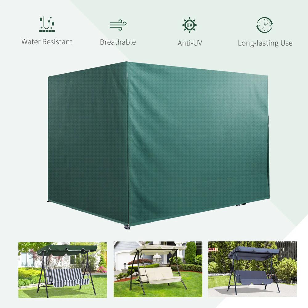 Outsunny Patio 3 Seater Swing Chair Bench Cover Outdoor Garden Furniture Rain Protection Cover Protector Waterproof Anti-UV, 215L x 155W x 150Hcm 3