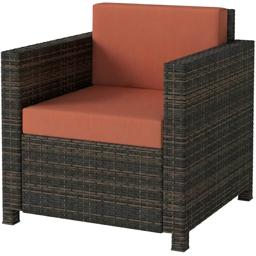 Outsunny PE Rattan Garden Armchair with Cushion