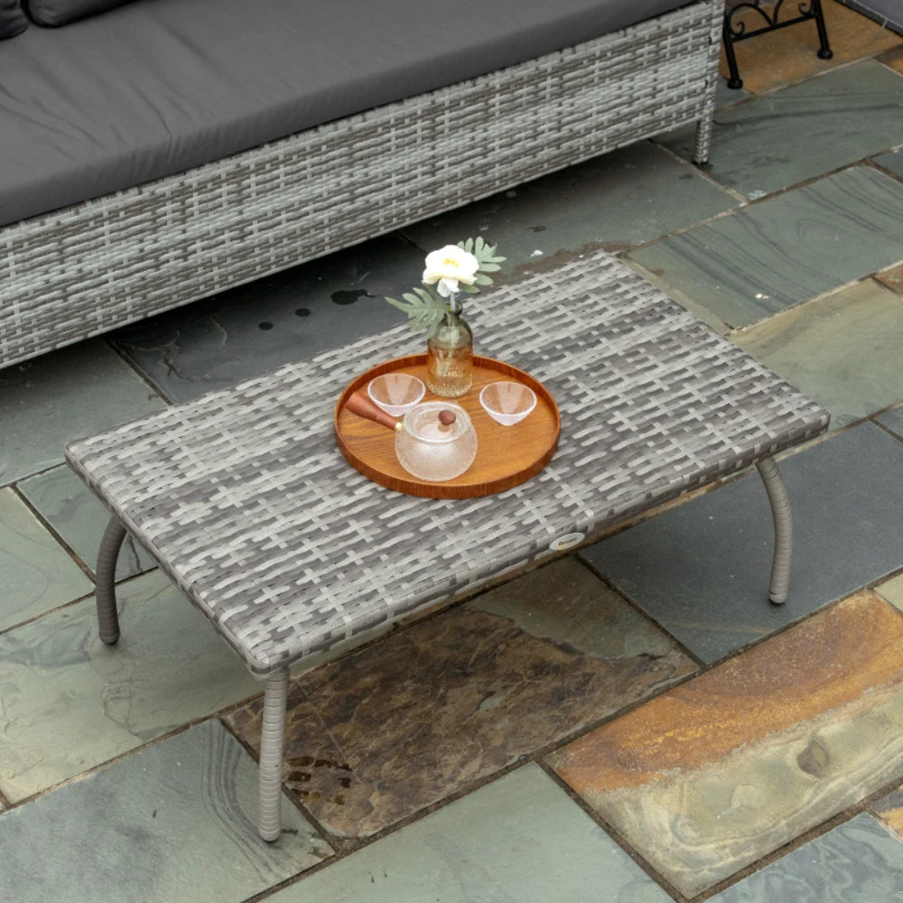 Outsunny PE Wicker Rattan Garden Coffee Table