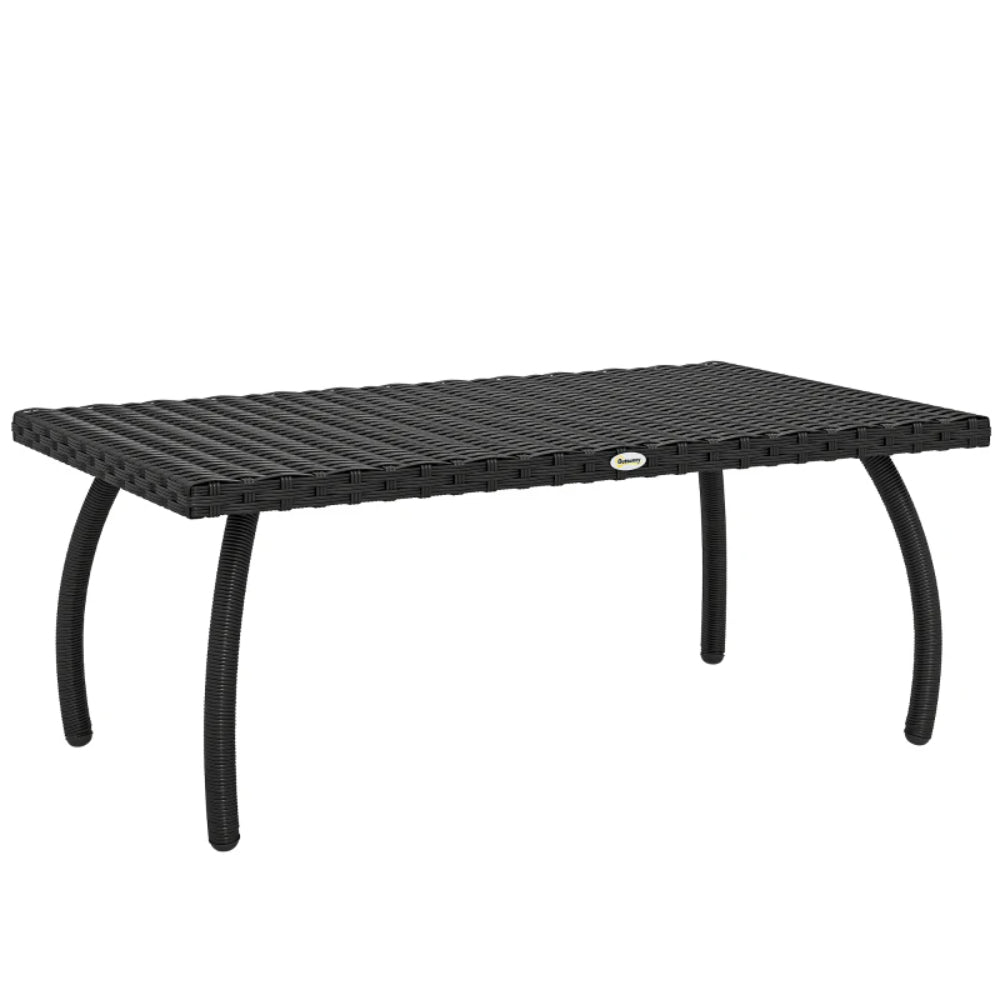 Outsunny PE Wicker Rattan Garden Coffee Table