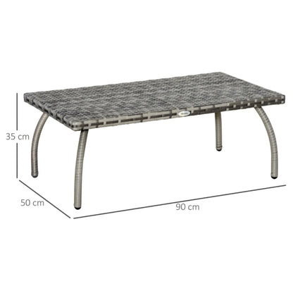 Outsunny PE Wicker Rattan Garden Coffee Table