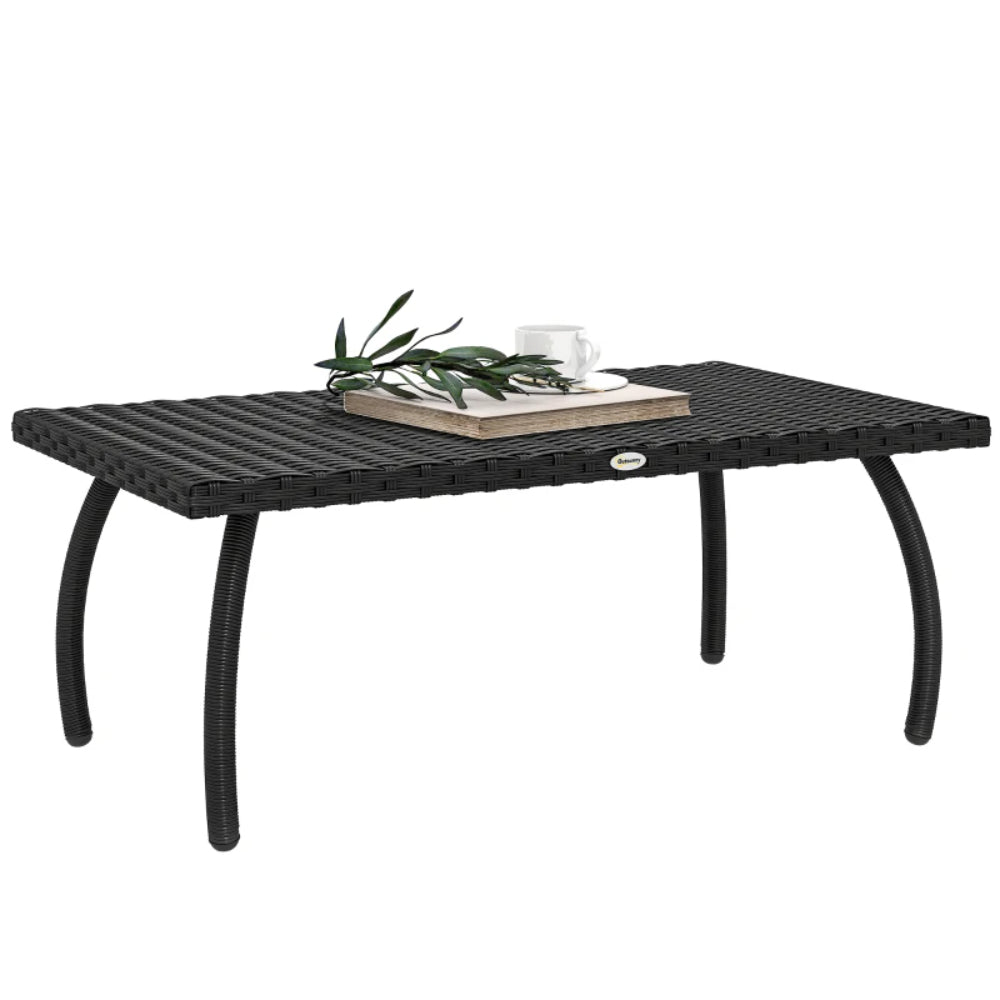 Outsunny PE Wicker Rattan Garden Coffee Table