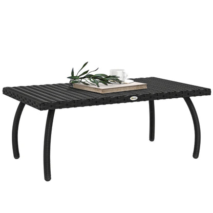 Outsunny PE Wicker Rattan Garden Coffee Table