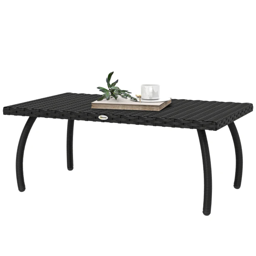 Outsunny PE Wicker Rattan Garden Coffee Table
