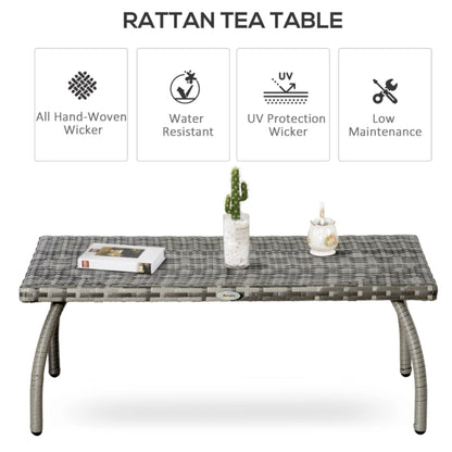 Outsunny PE Wicker Rattan Garden Coffee Table