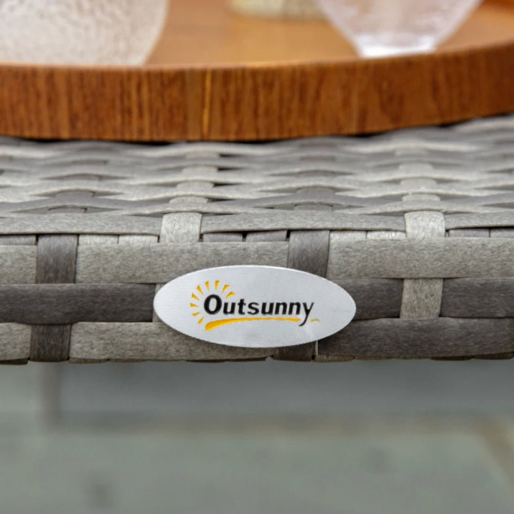 Outsunny PE Wicker Rattan Garden Coffee Table