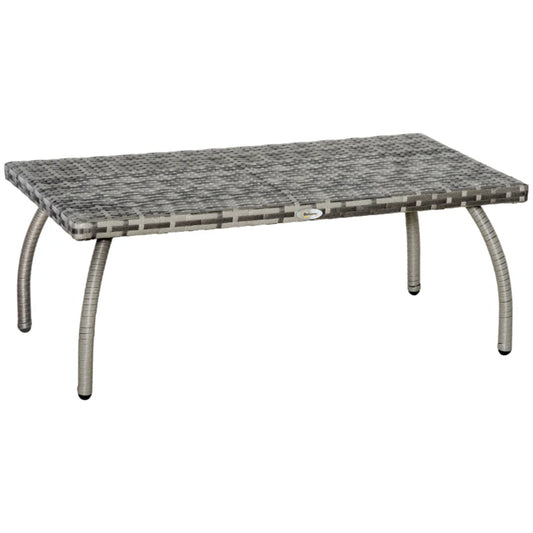Outsunny PE Wicker Rattan Garden Coffee Table