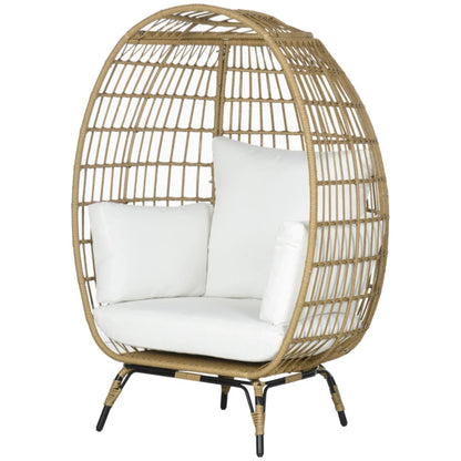 Outsunny Rattan Egg Chair with Cushions and Pillows