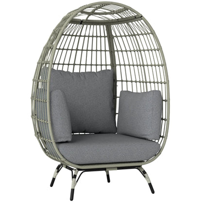 Outsunny Rattan Egg Chair with Cushions and Pillows