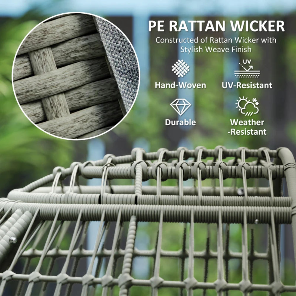 Outsunny Rattan Egg Chair with Cushions and Pillows