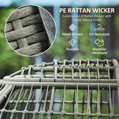 Outsunny Rattan Egg Chair with Cushions and Pillows