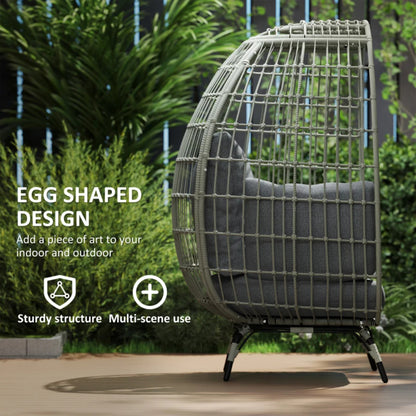 Outsunny Rattan Egg Chair with Cushions and Pillows