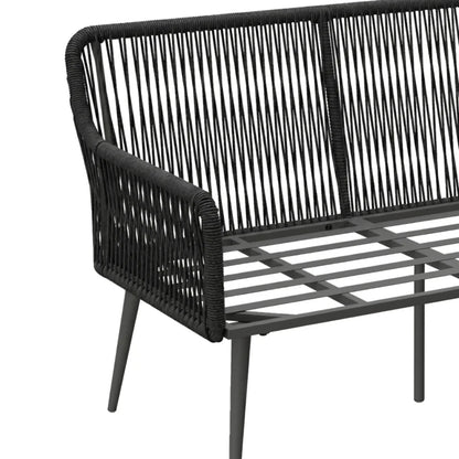 Outsunny Rattan Garden Furniture Set, 4 Piece Outdoor Patio Furniture with Tempered Glass Table and Chairs, Indoor Balcony Conservatory Set