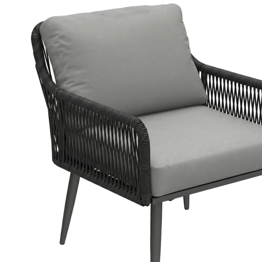 Outsunny Rattan Garden Furniture Set, 4 Piece Outdoor Patio Furniture with Tempered Glass Table and Chairs, Indoor Balcony Conservatory Set
