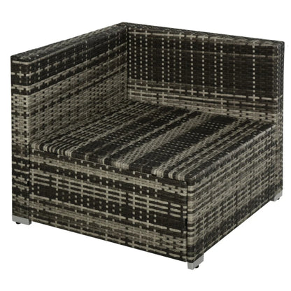 Outsunny Rattan Garden Sofa Set, 4-Seater Wicker Sectional for Garden, Grey