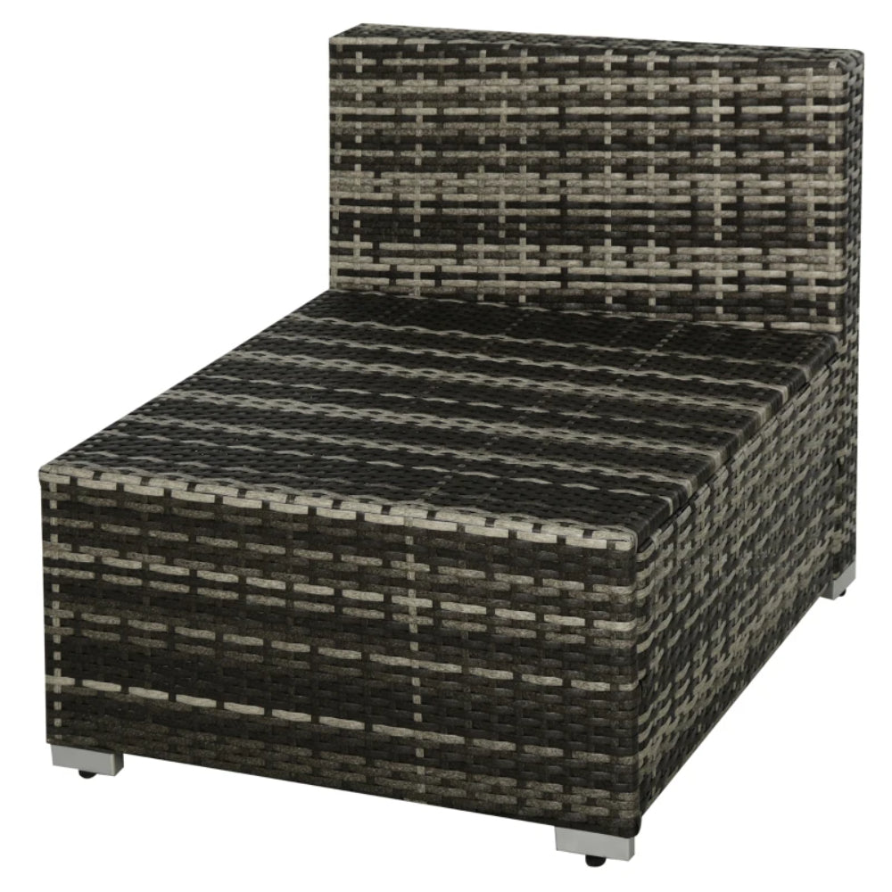 Outsunny Rattan Garden Sofa Set, 4-Seater Wicker Sectional for Garden, Grey