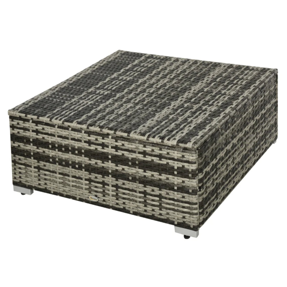 Outsunny Rattan Garden Sofa Set, 4-Seater Wicker Sectional for Garden, Grey
