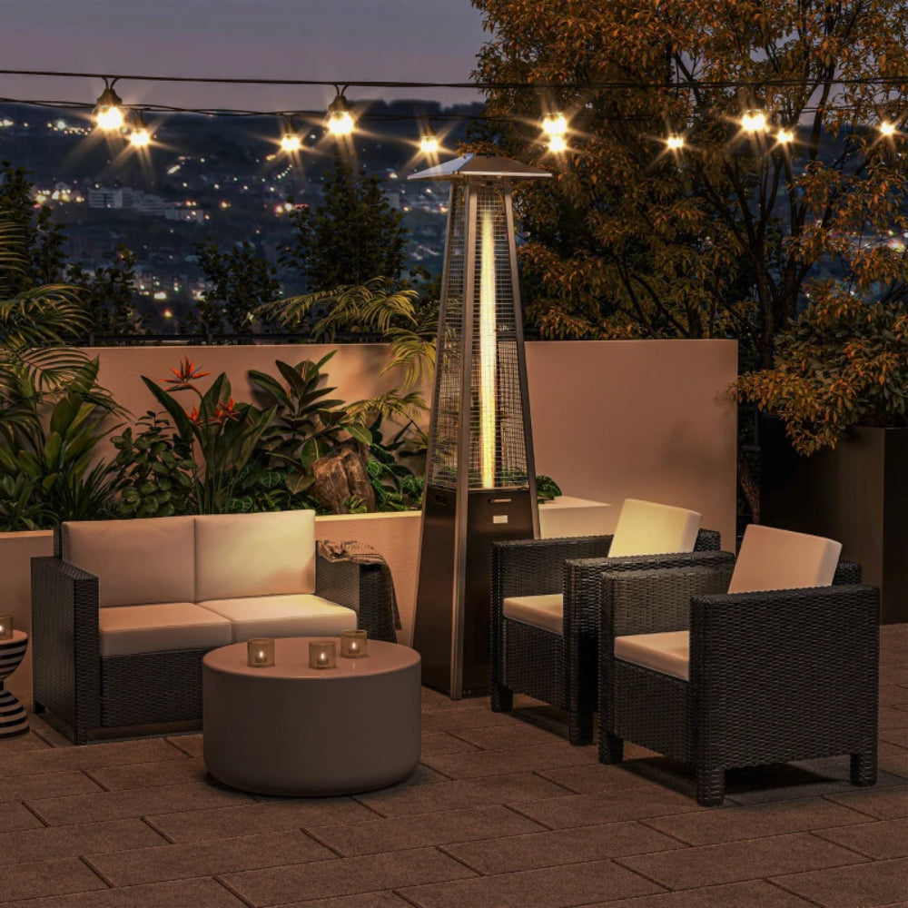 Outsunny Rattan Sofa, 2 Seater Garden Furniture with Soft Padded Cushion and Armrests, Wicker Garden Loveseat for Patio