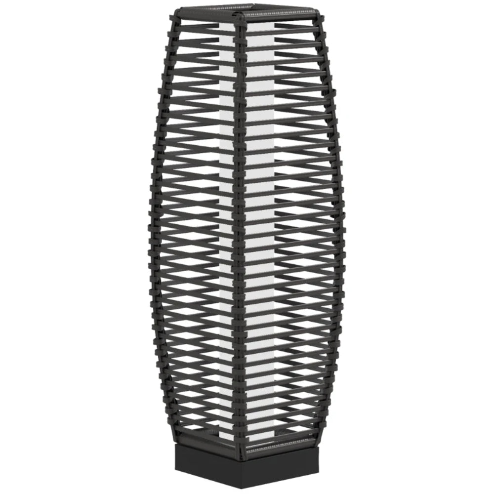 Outsunny Rattan Solar Floor Lamp, 68cm Tall Outdoor Garden Lantern Pathway Light & Decorative Lighting with Auto On/Off LED Lights, IP44, for Porch, Yard, Courtyard, Deck Additional Image 10