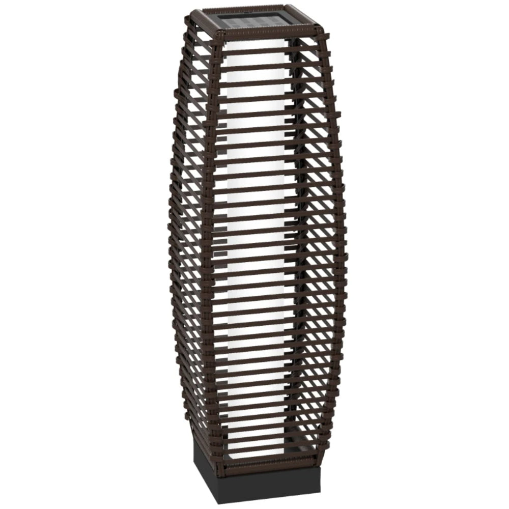 Outsunny Rattan Solar Floor Lamp, 68cm Tall Outdoor Garden Lantern Pathway Light & Decorative Lighting with Auto On/Off LED Lights, IP44, for Porch, Yard, Courtyard, Deck Additional Image 12