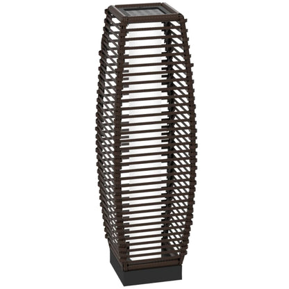 Outsunny Rattan Solar Floor Lamp, 68cm Tall Outdoor Garden Lantern Pathway Light & Decorative Lighting with Auto On/Off LED Lights, IP44, for Porch, Yard, Courtyard, Deck Additional Image 12