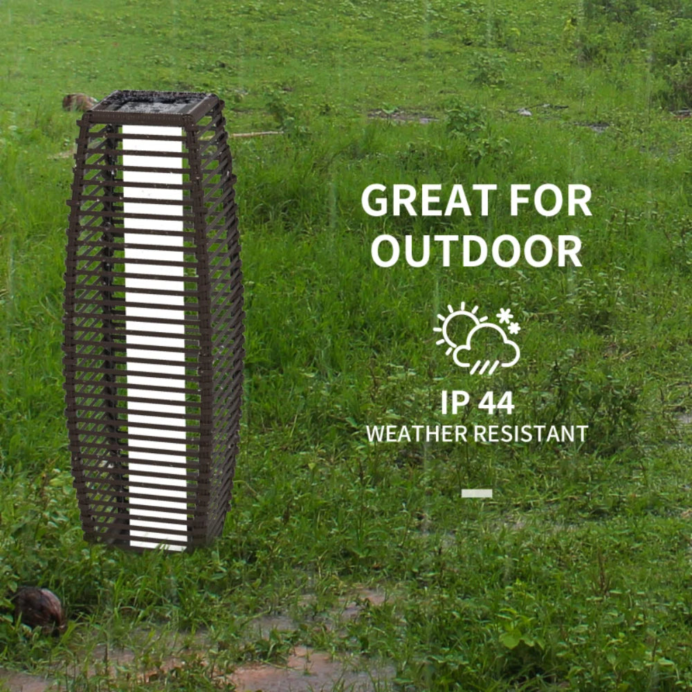Outsunny Rattan Solar Floor Lamp, 68cm Tall Outdoor Garden Lantern Pathway Light & Decorative Lighting with Auto On/Off LED Lights, IP44, for Porch, Yard, Courtyard, Deck Additional Image 18