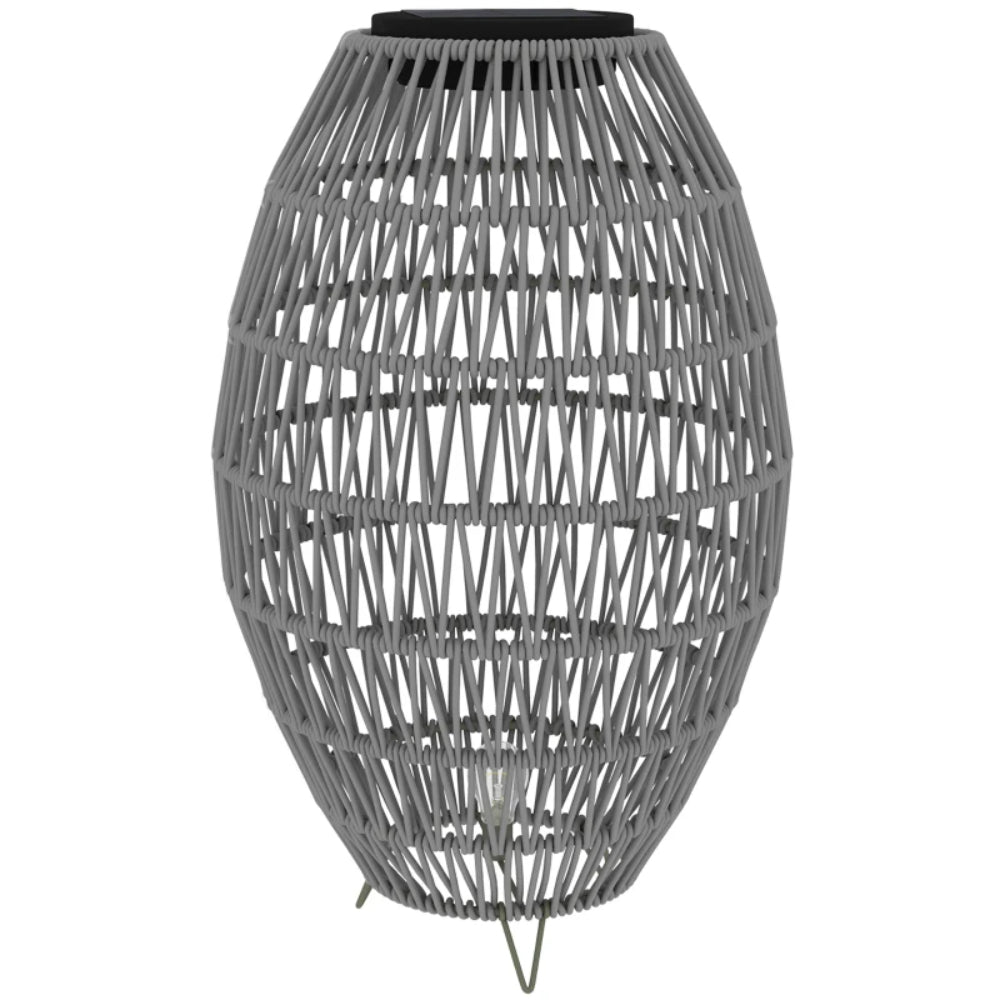 Outsunny Rattan Solar Lamp, Garden Solar Lantern with Auto On/Off Light, IP44 Waterproof, Decorative Outdoor Rattan Lamp for Porch, Pathway