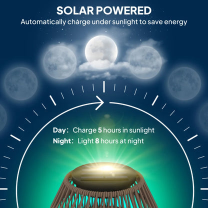 Outsunny Rattan Solar Lamp, Garden Solar Lantern with Auto On/Off Light, IP44 Waterproof, Decorative Outdoor Rattan Lamp for Porch, Pathway