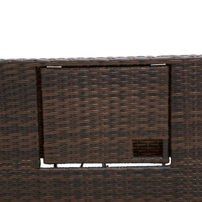 Outsunny Rattan Sun Lounger 2 Seater Day Bed with Cushions, Brown