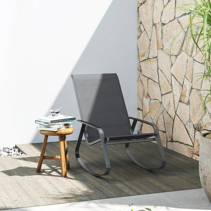 Outsunny Rocking Garden Chair - Grey 1