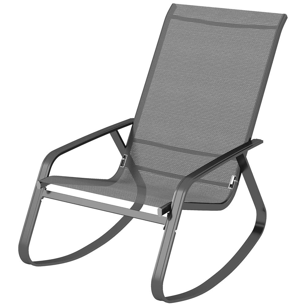 Outsunny Rocking Garden Chair - Grey 10