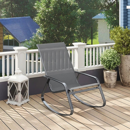Outsunny Rocking Garden Chair - Grey 7