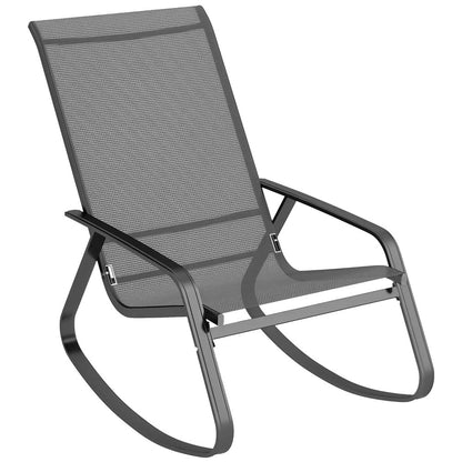 Outsunny Rocking Garden Chair - Grey 9