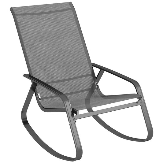 Outsunny Rocking Garden Chair - Grey 