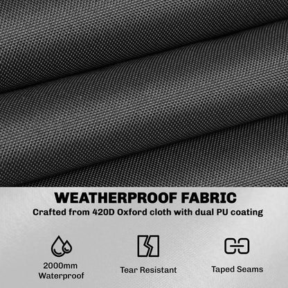 Outsunny Round Garden Furniture Cover, Waterproof Garden Table Cover, 420D Heavy Duty Oxford for Outdoor, Dia.214 x 70 cm, Black 3