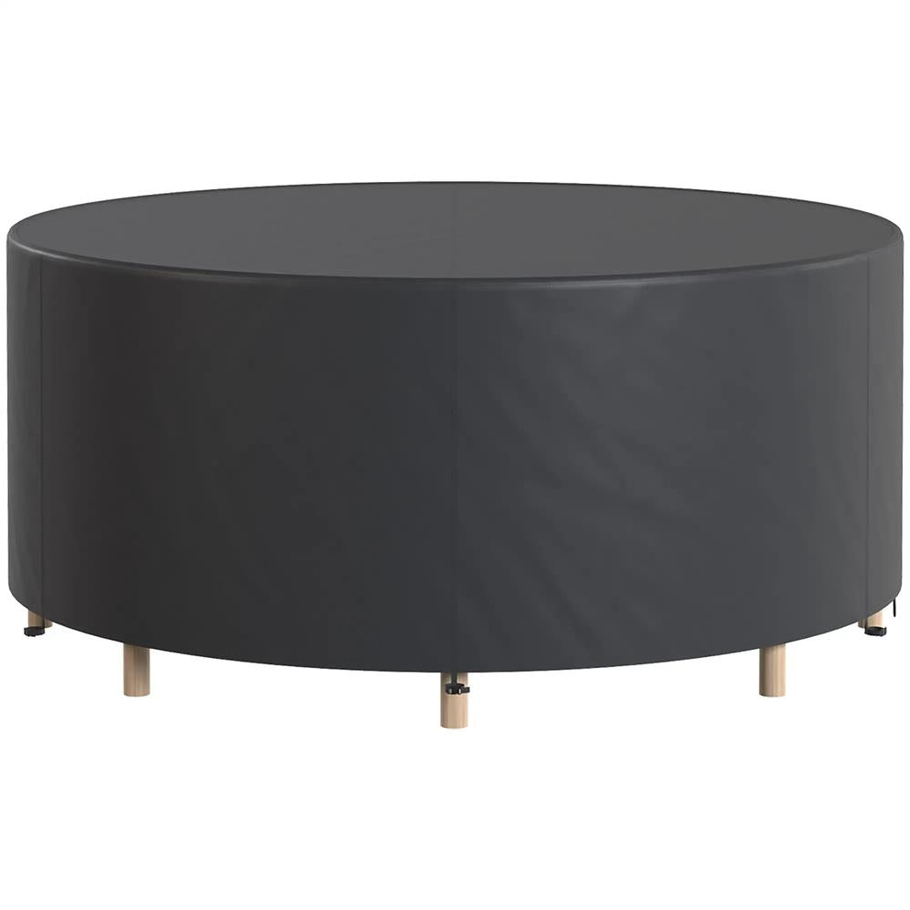 Outsunny Round Garden Furniture Cover, Waterproof Garden Table Cover, 420D Heavy Duty Oxford for Outdoor, Dia.214 x 70 cm, Black 