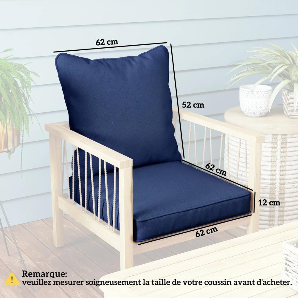 Outsunny Seat and Back Padded Cushion Set, Cushion Only 57