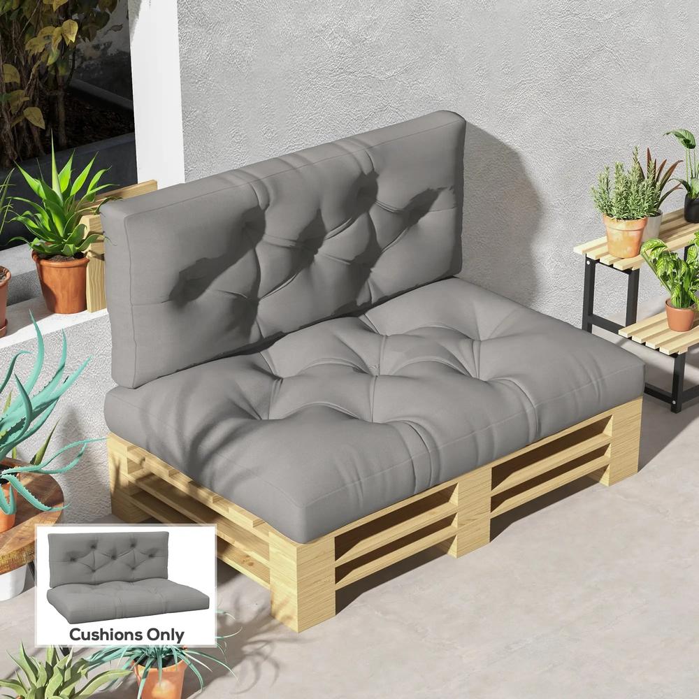 Outsunny Seat and Back Padded Pallet Cushion Set 11