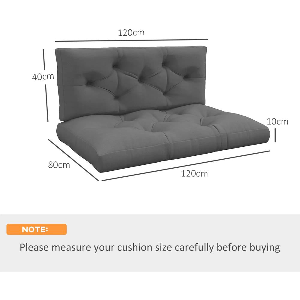 Outsunny Seat and Back Padded Pallet Cushion Set 2