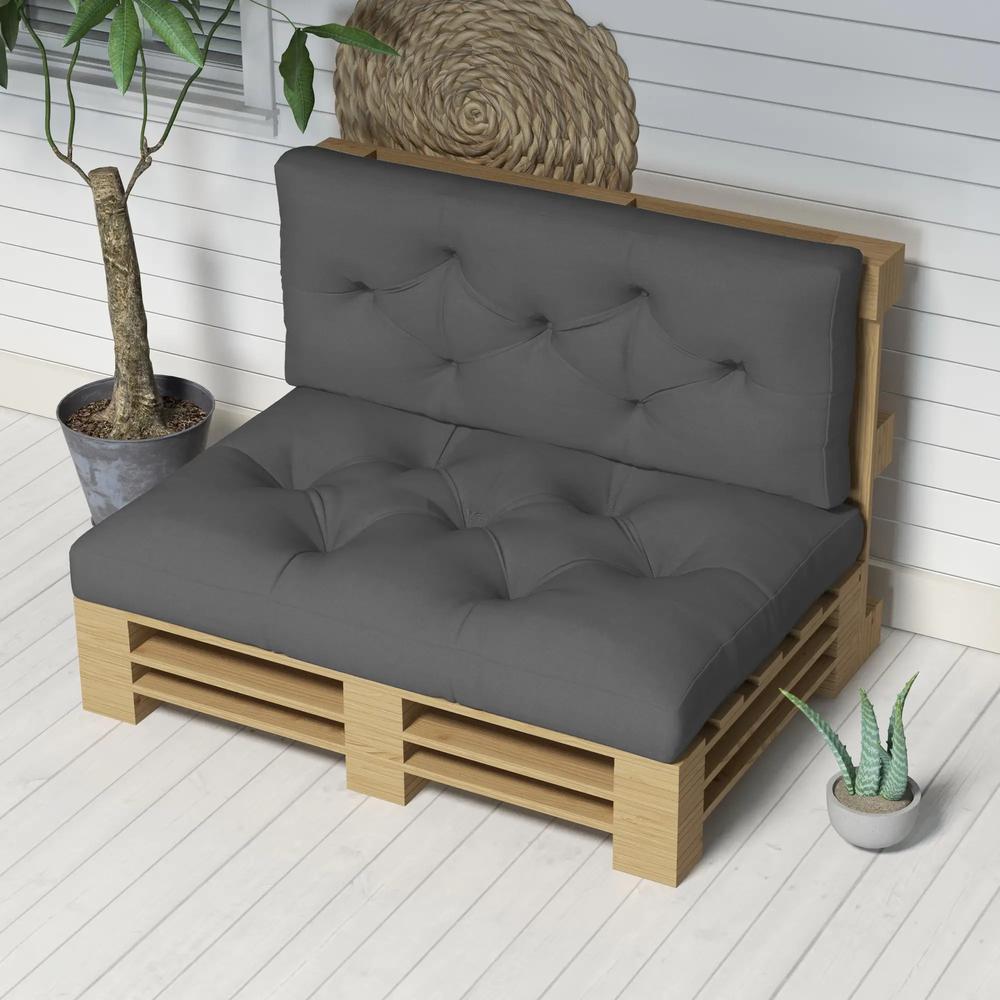 Outsunny Seat and Back Padded Pallet Cushion Set 5